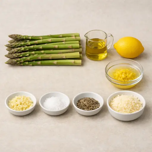 Ingredients for Garlic Lemon Asparagus Delight