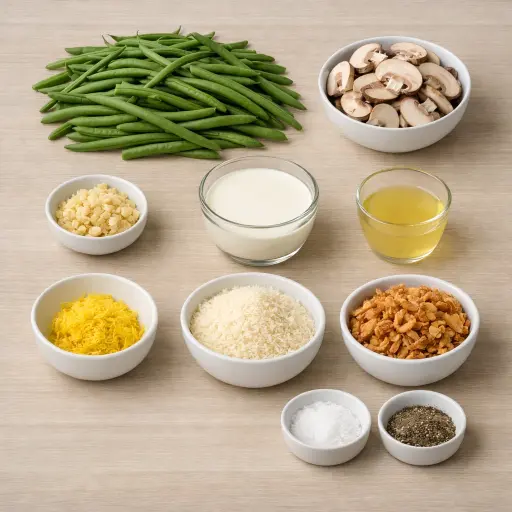 Ingredients for Garlic Lemon Green Bean Casserole