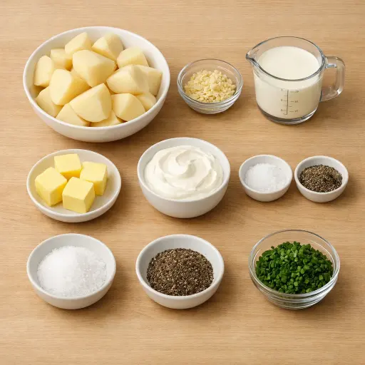 Ingredients for Garlic Mashed Potatoes
