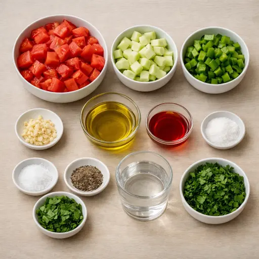 Ingredients for Gazpacho Andaluz