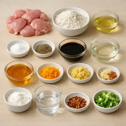 Ingredients for General Tso's Chicken Twist