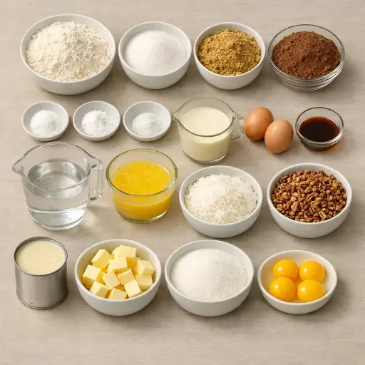 Ingredients for German Chocolate Delight