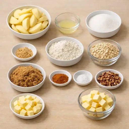 Ingredients for Ginger Apple Crisp Delight