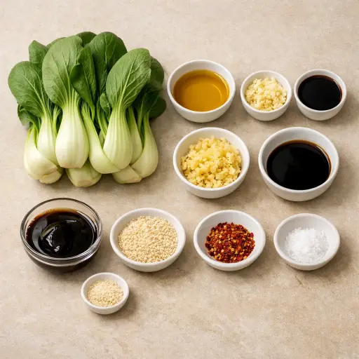 Ingredients for Ginger Garlic Bok Choy Delight