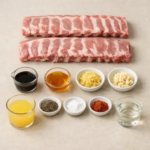 Ingredients for Ginger-Infused Slow Cooker Baby Back Ribs