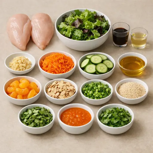 Ingredients for Ginger-Sesame Asian Chicken Salad