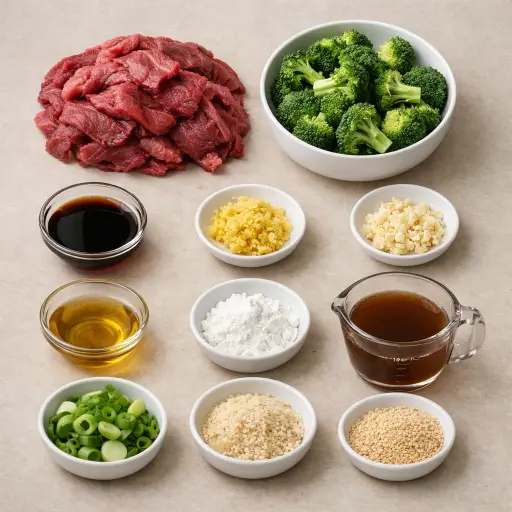 Ingredients for Ginger-Soy Beef with Broccoli