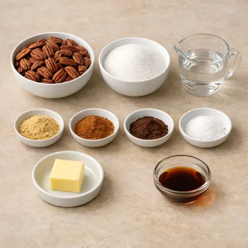 Ingredients for Ginger-Spiced Candied Pecans