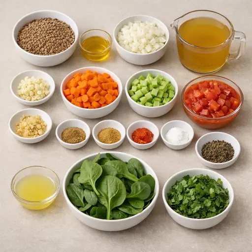 Ingredients for Ginger-Spiced Lentil Soup