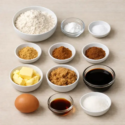 Ingredients for Ginger-Spiced Molasses Cookies