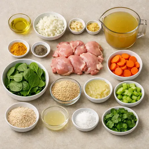 Ingredients for Ginger Turmeric Chicken Soup