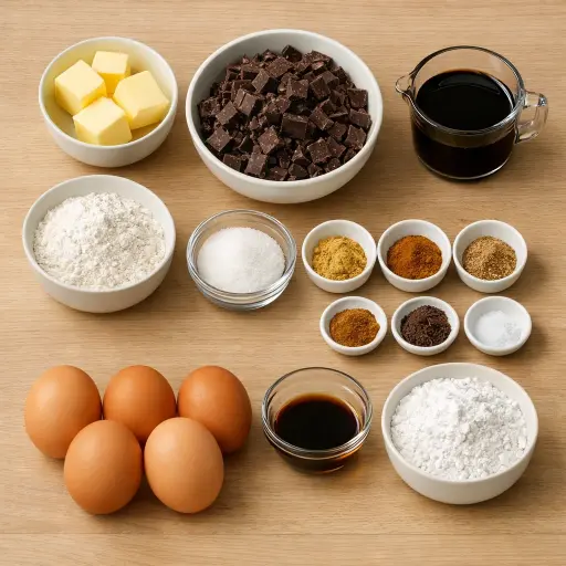 Ingredients for Gingerbread Molten Lava Cakes