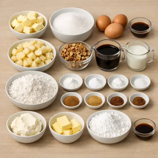 Ingredients for Gingerbread Spiced Apple Cake