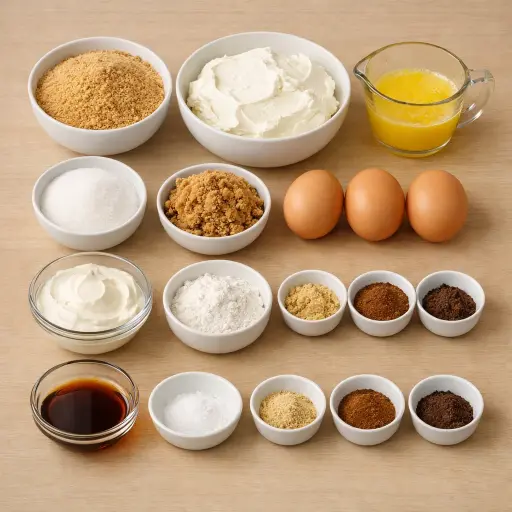 Ingredients for Gingerbread Spiced Cheesecake