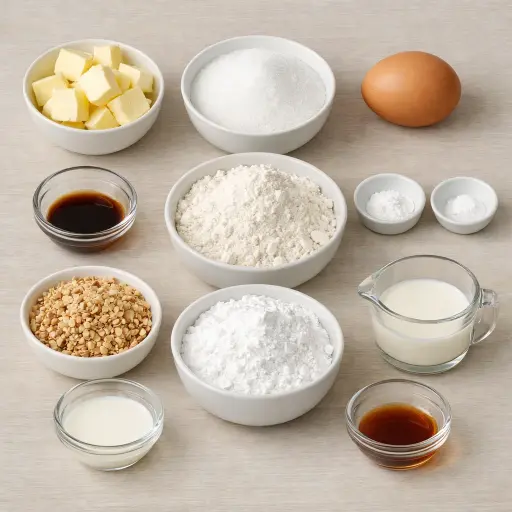 Ingredients for Glazed Almond Cookies