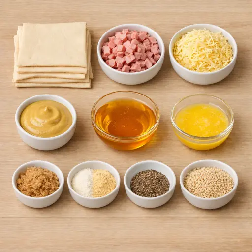 Ingredients for Glazed Ham and Cheese Croissants