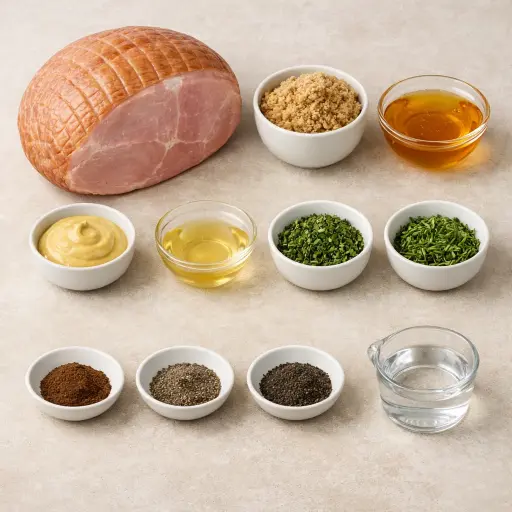 Ingredients for Glazed Herb Ham Delight
