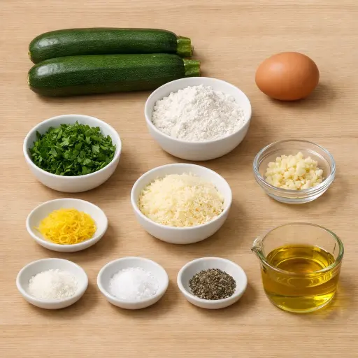 Ingredients for Gluten-Free Zucchini Fritters