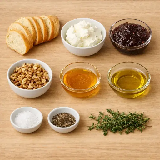 Ingredients for Goat Cheese and Fig Crostini
