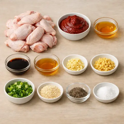 Ingredients for Gochujang Honey Glazed Chicken Wings