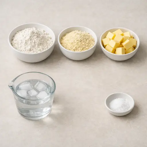 Ingredients for Golden Almond Pie Crust