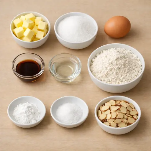 Ingredients for Golden Almond Sugar Cookies