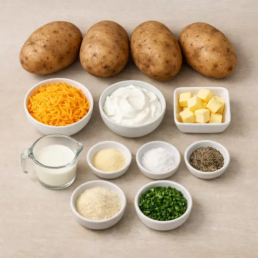 Ingredients for Golden Baked Cheese Potatoes