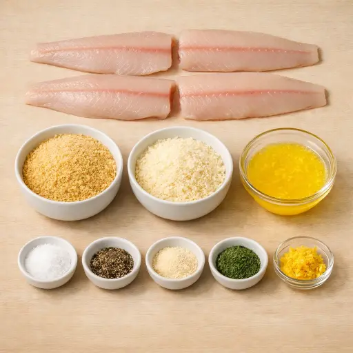 Ingredients for Golden Baked Walleye