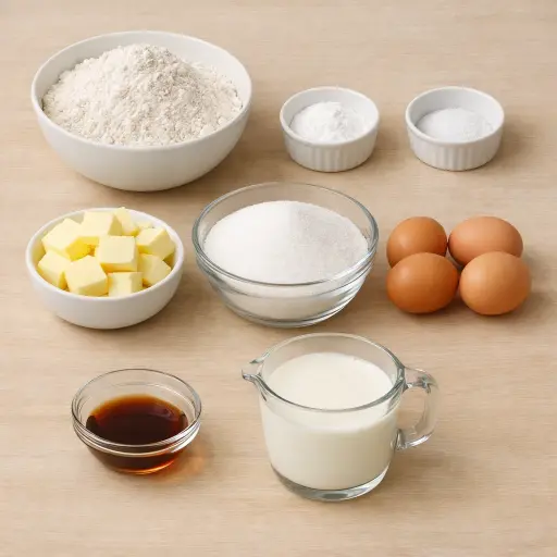 Ingredients for Golden Butter Cake
