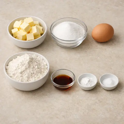 Ingredients for Golden Butter Cookies