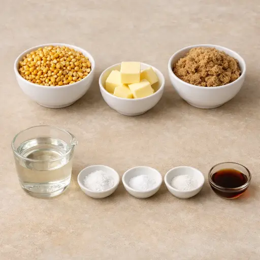 Ingredients for Golden Caramel Popcorn
