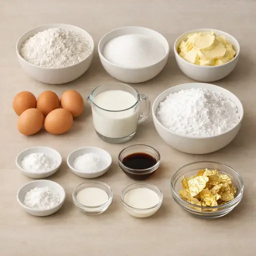 Ingredients for Golden Celebration Cake
