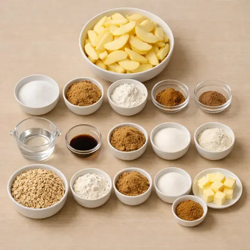 Ingredients for Golden Chai Apple Crisp
