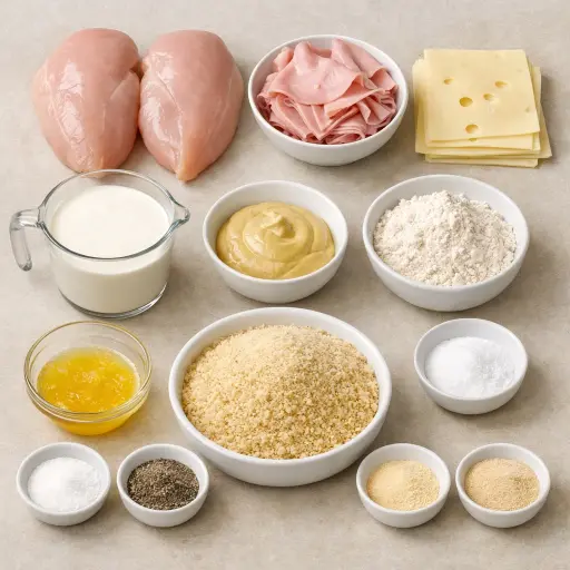 Ingredients for Golden Chicken Cordon Casserole