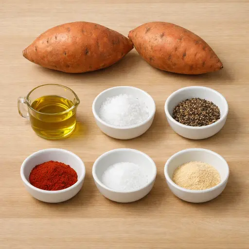 Ingredients for Golden Crispy Sweet Potato Fries