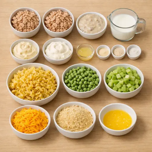 Ingredients for Golden Crunch Tuna Casserole
