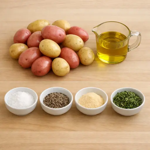 Ingredients for Golden Crushed Potatoes
