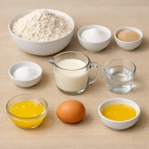Ingredients for Golden Dinner Rolls