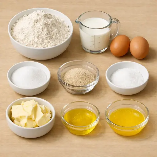 Ingredients for Golden Fluffy Dinner Rolls