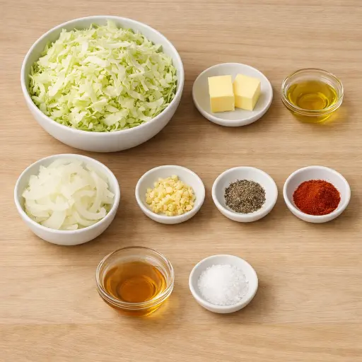 Ingredients for Golden Fried Cabbage Delight