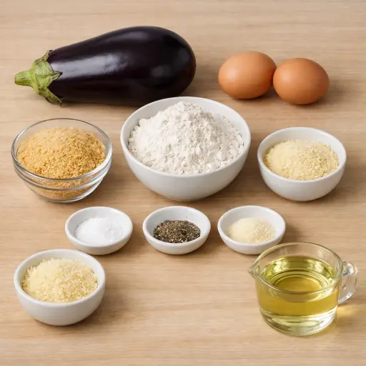 Ingredients for Golden Fried Eggplant Delight