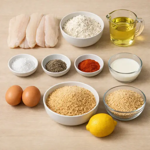 Ingredients for Golden Fried Fish Delight