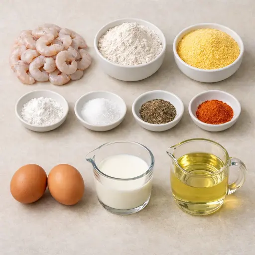 Ingredients for Golden Fried Shrimp