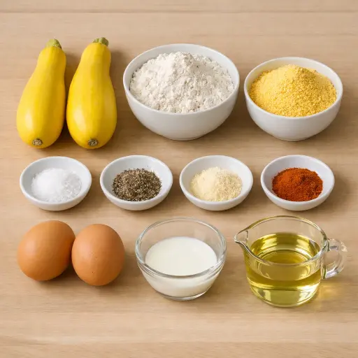 Ingredients for Golden Fried Yellow Squash