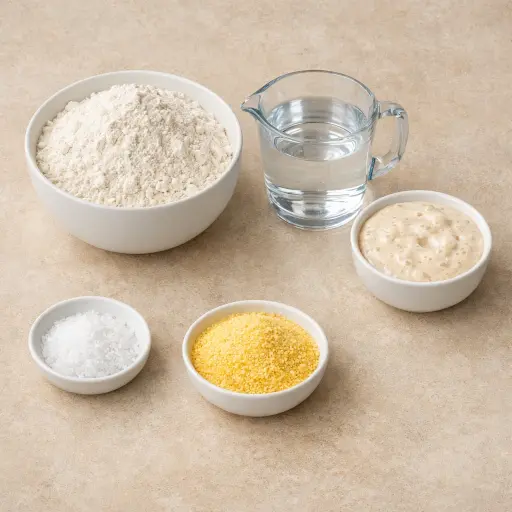 Ingredients for Golden Gate Sourdough Bread