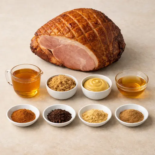 Ingredients for Golden Glazed Ham