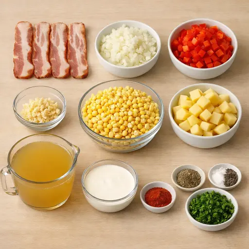 Ingredients for Golden Harvest Corn Chowder