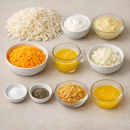 Ingredients for Golden Hashbrown Bake