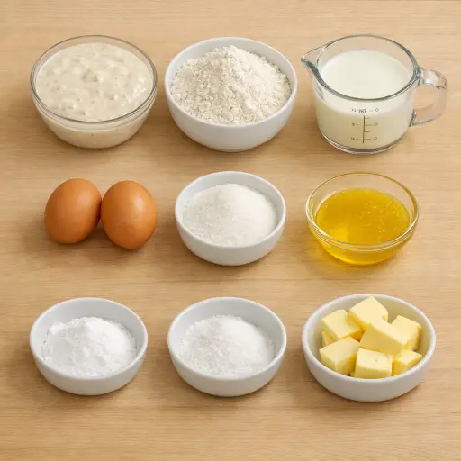 Ingredients for Golden Heritage Sourdough Pancakes