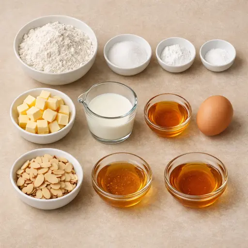 Ingredients for Golden Honey Almond Scones